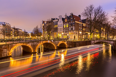阿姆斯特丹运河西侧黄昏纳瑟兰图片
