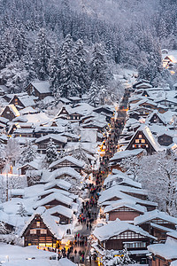 西拉卡瓦戈与降雪日本岐阜布日本图片