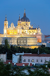 黄昏时阿尔穆德纳大教堂马德里,西牙图片