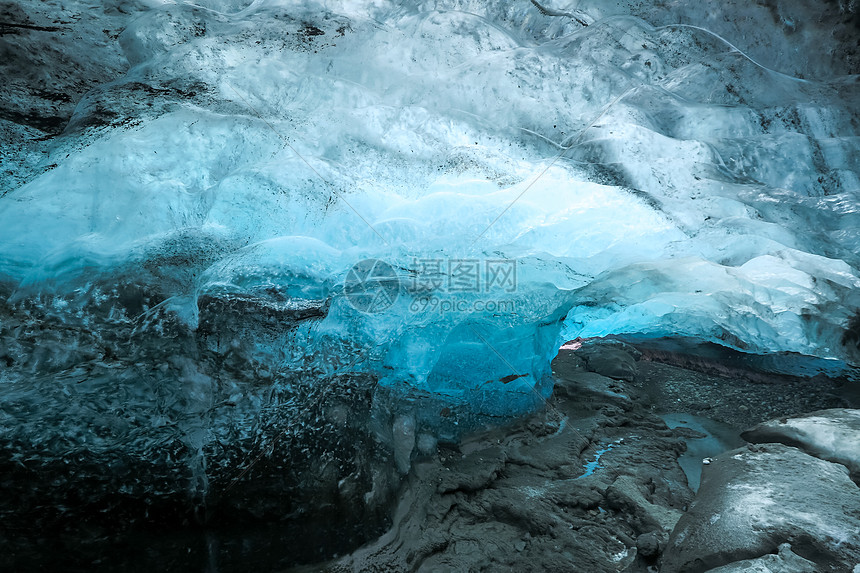 Vatnajokull冰川Jokulsarlon冰岛的冰洞图片