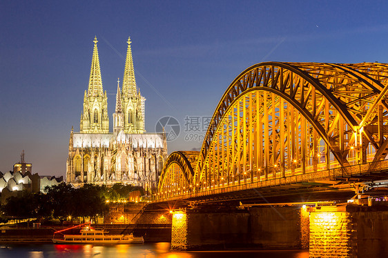 科隆大教堂霍恩佐伦桥,科隆,德国图片
