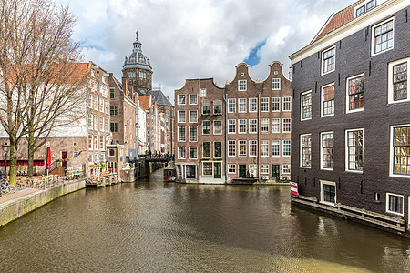 阿姆斯特丹运河荷兰尼古拉斯教堂图片