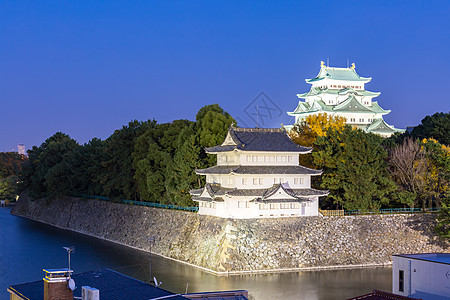 日本名古屋城堡日落时分图片