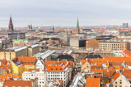 哥本哈根丹麦的鸟瞰图图片