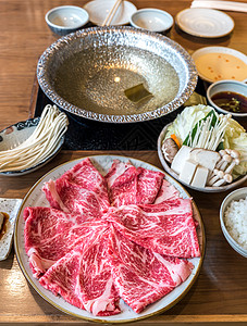 套5瓦格玉牛肉套餐,用于苏基亚基沙布沙布与蔬菜,石鸡日本火锅美食图片