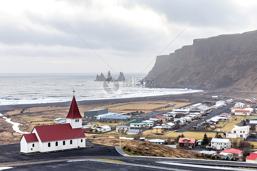 欧洲冰岛的Vik村,VikiMirdal教堂图片