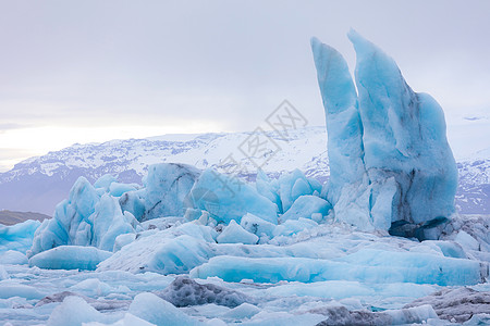 冰岛Vatnajokull冰川的Jokulsarlon泻湖冰川图片