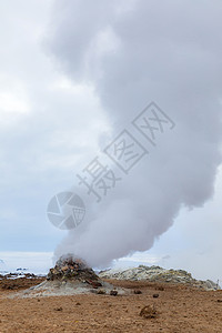 地热区HverirHverarond欧洲冰岛东北部克拉夫拉湖Myvatn湖的个受欢迎的旅游景点图片