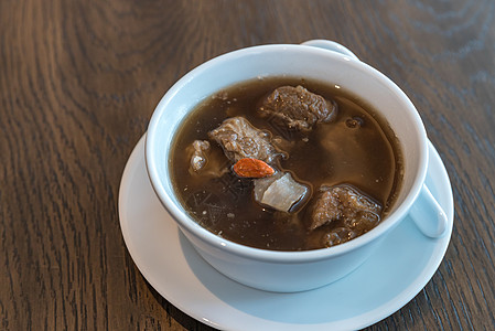 巴克古特泰国传统风格汤与猪肉备用肋骨背景图片