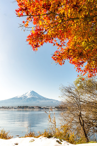 mt富士秋季KawaguchikoKawaguchi湖日本富士山图片