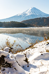 mt富士雪深秋KawaguchikoKawaguchi湖日本富士山图片