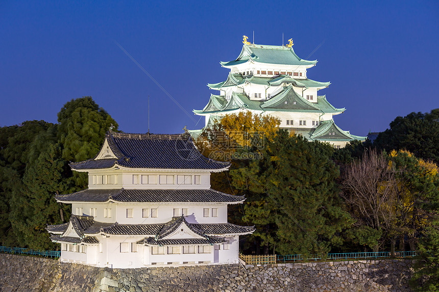 日本名古屋城堡日落时分高清图片下载 正版图片 摄图网