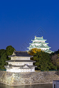 日本名古屋城堡日落时分图片