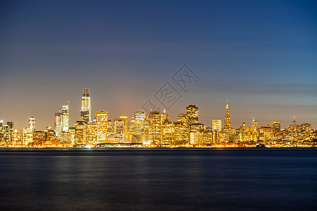 旧金山市中心天际线黄昏宝岛,加利福尼亚,日落,美国旧金山市中心天际线图片