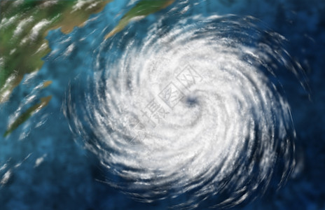 飓风种危险的自然灾害天气系统,个海洋海岸的三维插图风格背景图片