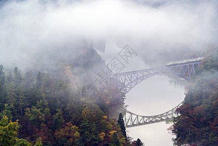 秋叶福岛桥观景点福岛核电站福岛三岛图片