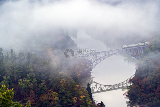 秋叶福岛桥观景点福岛核电站福岛三岛图片