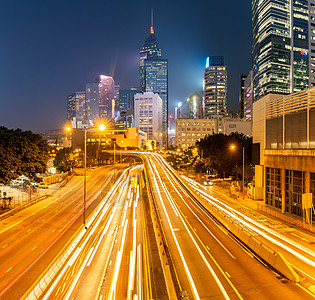 香港城市景观海中部香港市中心区晚上图片