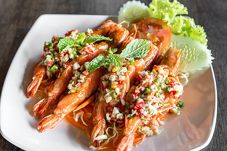 虾辣沙拉,泰国石鸡菜图片