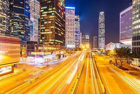 香港城市景观海中部香港市中心区晚上图片