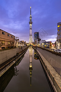 日本东京天空树日落东京天空树日本最高的独立建筑,也世界大建筑,每超过1000万游客图片