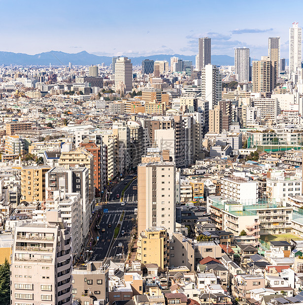 东京新宿病房的东京天际线摩天大楼的鸟瞰图取自东京邦约市民中心天文台天空台图片