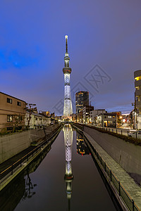 日本东京天空树日落东京天空树日本最高的独立建筑,也世界大建筑,每超过1000万游客图片