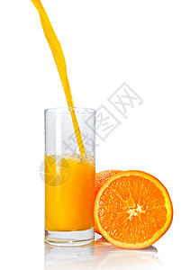 橙汁白色上分离成璃图片
