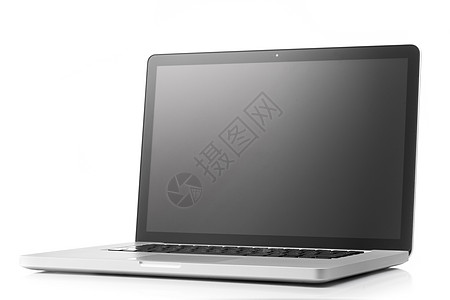 笔记本电脑与空白屏幕隔离白色图片