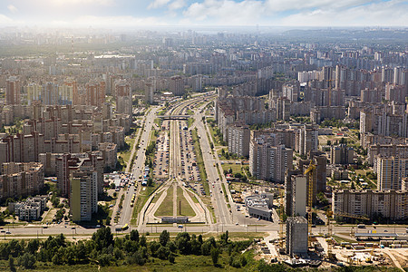 基辅,乌克兰首都夏季城市景观,鸟瞰图片