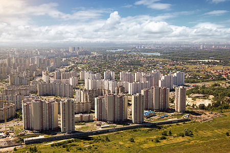 基辅,乌克兰首都夏季城市景观,鸟瞰图片