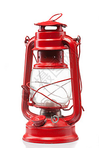 红色老式煤气灯隔离白色上图片