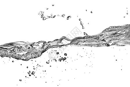 水溅出白色上分离的气泡图片
