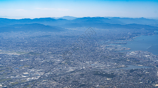 鸟瞰福冈城市景观图片