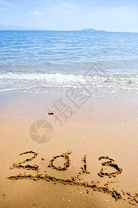数字2013海滩假日背景图片
