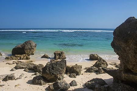 美丽的夏日海滩风景照片美丽的夏日海滩景色背景图片