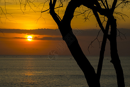 美丽的海滩日落风景照片美丽的海滩日落景色图片