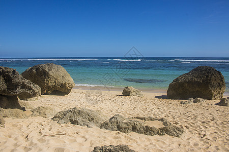 美丽的夏日海滩风景照片美丽的夏日海滩景色背景图片