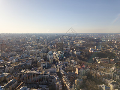 观看基辅的景观与Vozdvizenka,波多尔多罗戈日基区基辅市中心,乌克兰无人机的照片沃兹维真卡波多尔多罗戈日图片