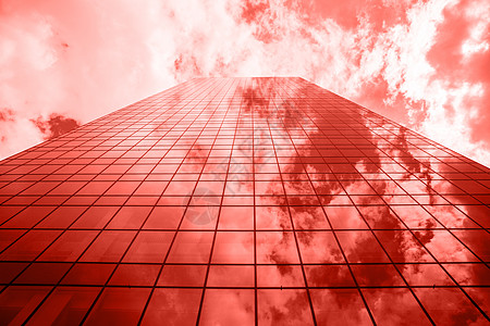 城市璃商业摩天大楼的视角与阴影天空云的倒影个闪亮的表,个时尚的潘通时尚颜色的春夏2019季节璃立的现代商业图片