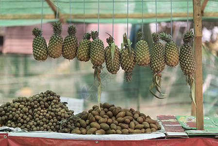 老挝的水果摊背景图片