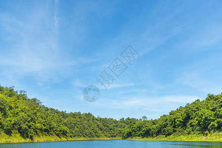 蓝天的湖图片