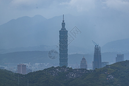 台湾101大楼台北,台湾晚间天际线背景