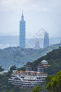 台北,建筑座著名的地标,日落时大象山取下来的图片