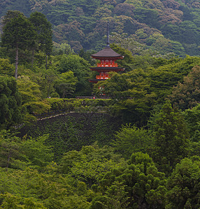 东京清济寺附近的三层宝塔图片