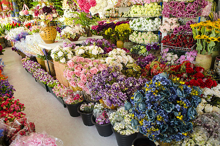 花店里五颜六色的花图片