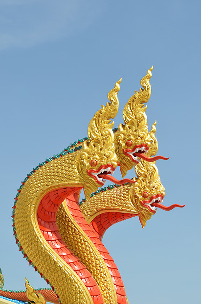 泰国龙,纳加国王雕像,三个头泰国