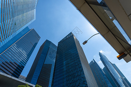 特大城市新加坡城市的天际线市中心摩天大楼,现代大都市的办公楼背景