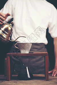 咖啡吧咖啡师围裙统酿造背景图片
