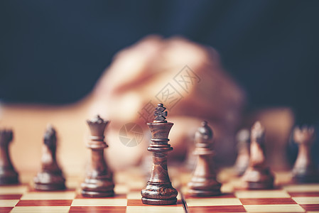 商业成功理念与国际象棋,老式过滤图像背景图片